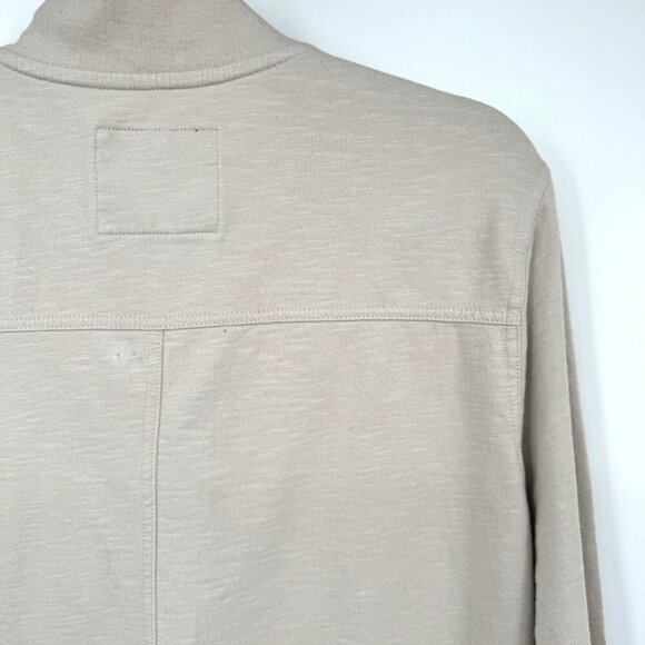 AllSaints Aries Cotton bomber jacket in gray classic full zip pockets tan gray t - Picture 9 of 12